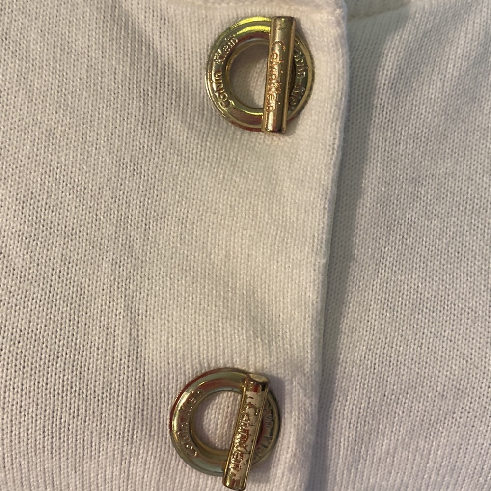 Calvin Klein small ivory cardigan sweater business casual dainty ladies top - Picture 7 of 8